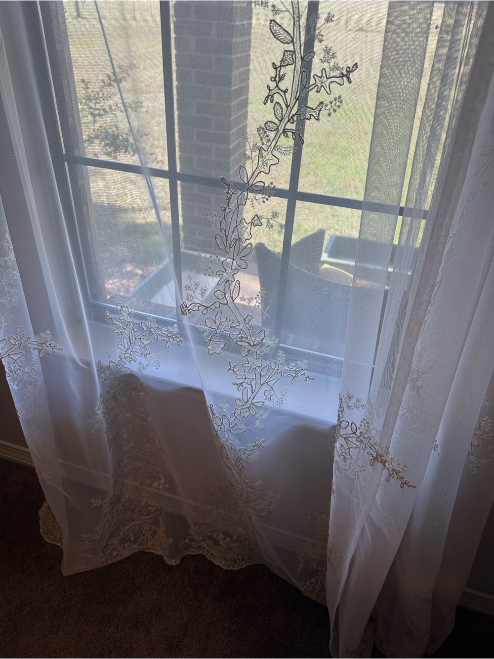 Sheer Embroidered Curtains